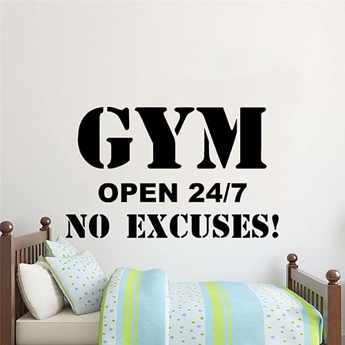Hot Sale Gym Decal Frase Wall Stickers for Gym Fitness Room Motivation Wall Art Decals Sticker Vinyl Mural Pegatina Pared Gym 57cm X 92cm
