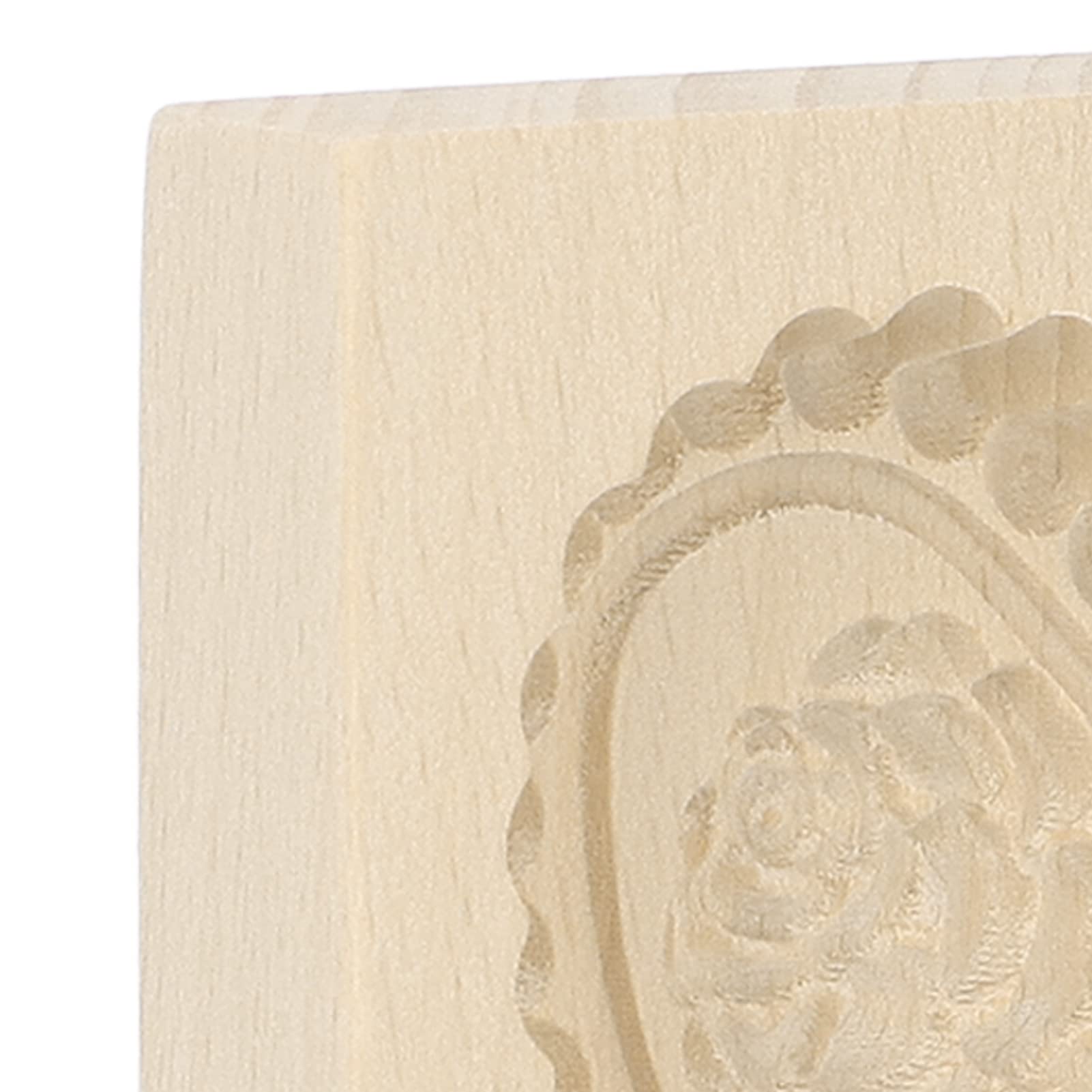 Forma do Stemplowania Ciasteczek Uroczy Wzór Wielokrotnego Użytku Rzeźbiona Zmywalna Foremka do Ciastek Drewniana Zaokrąglona krawędź Pieczenie Ciasteczek Forma do Stemplowania Ciasteczek (Miłość serce i róża)