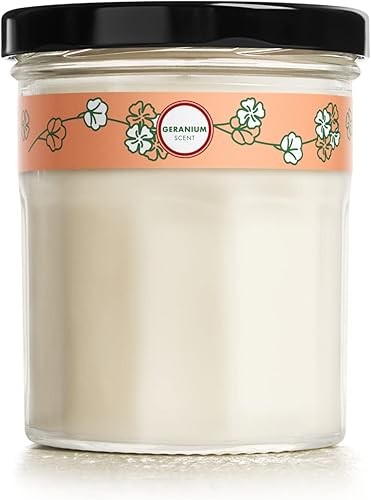 MRS. MEYER'S CLEAN DAY Vela de aromaterapia de soja, 25 horas de tiempo de combustión, hecha con cera de soja y aceites esenciales, geranio, 4.9