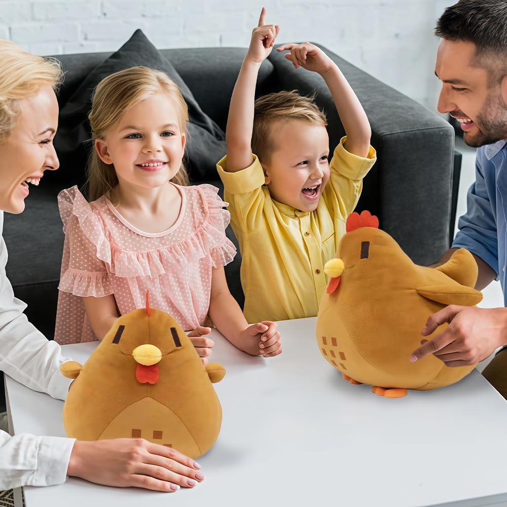 SKIPTHYBER Chicken Stuffed Plush Cute Soft Brown Chicken Doll Animal Plush Doll Figure Farm Animal Soft Cuddly Farm - Image 4