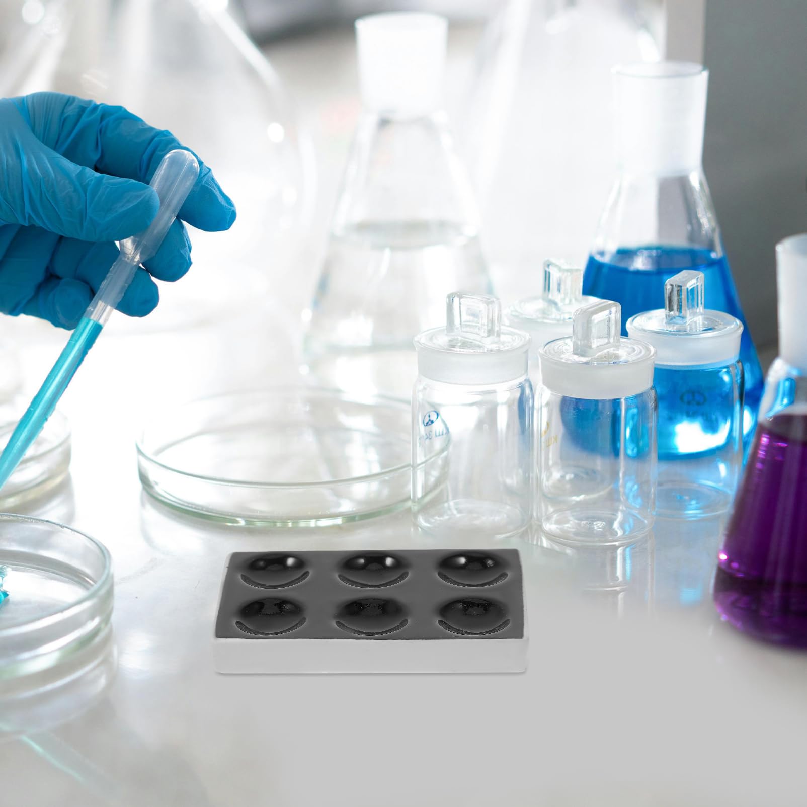 6stücke Keramische Reaktionsplatten Mit Löchern Für Wissenschaftliche Experimente Chemische Analysen Hochtemperaturbeständig Oberfläche Laborbedarf