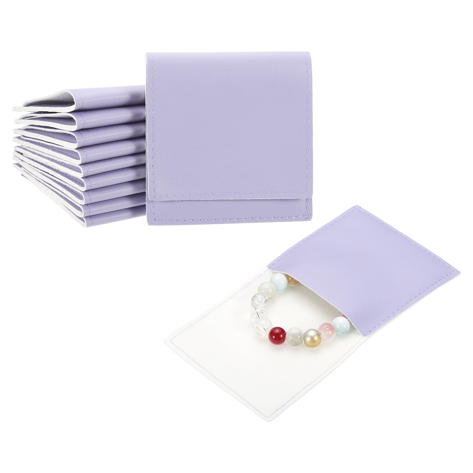 Pochette bijoux en cuir de qualité PATIKIL étui violet style enveloppe pour bagues