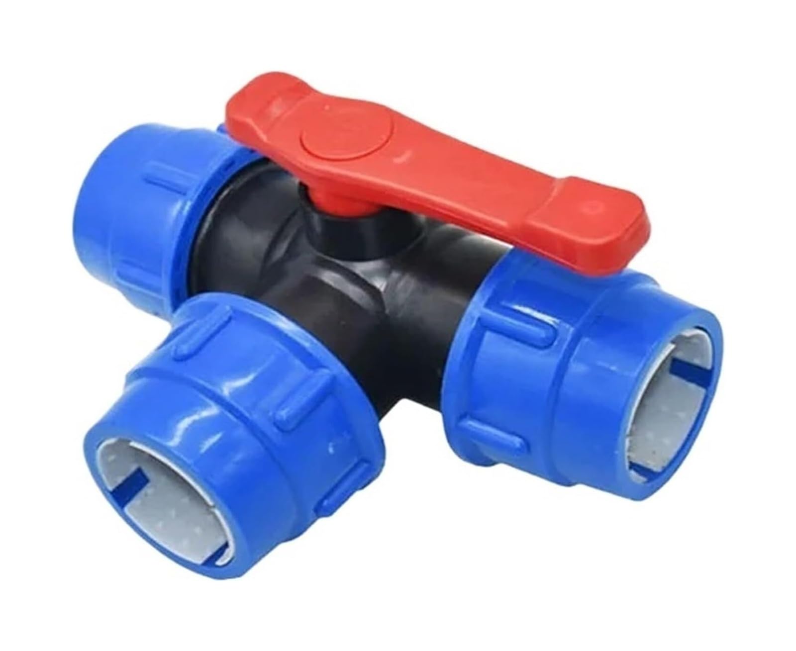 Two-Way Hose connectors PE Pipe Tee 3-Way Quick Connector Garden Tap Plastic Multiple Sizes(32mm,32MM)