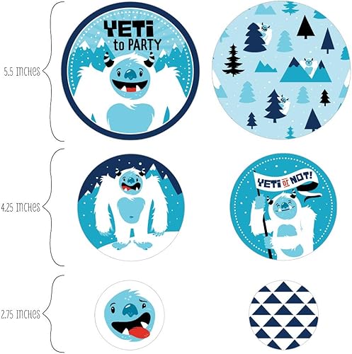 Miniatura 2 de Big Dot of Happiness Yeti to Party - Abominable muñeco de nieve para fiesta o fiesta de cumpleaños, confeti gigante - Decoraciones de fiesta -