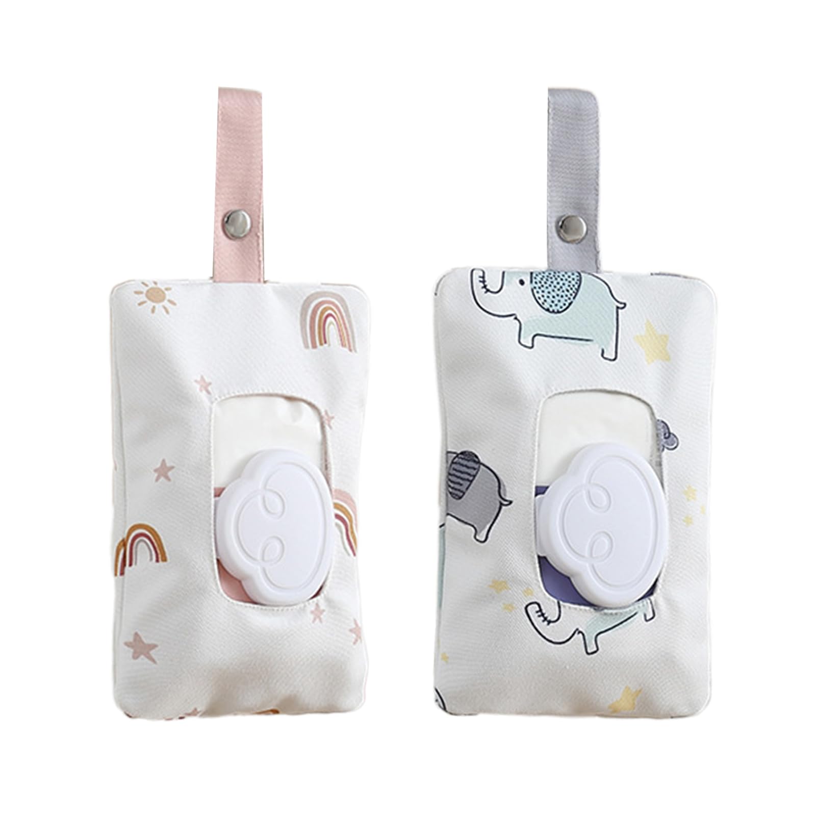 Baby Wipe Pouch Wipes Dispenser Refillable Wipe Holder Reusable Cotton Wet Wipe Container With Hanging Strap Portable Wet Wipes Organizer