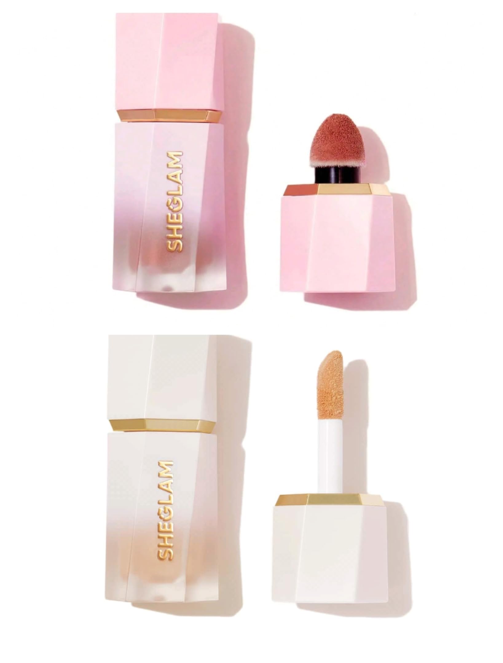 2pcs combo- Sheglam Color Bloom Liquid Blush & Glow Bloom Liquid Highlighter Great Combo for beautiful cheeks and eyes (RISKY BUSINESS with TEA CAKE)