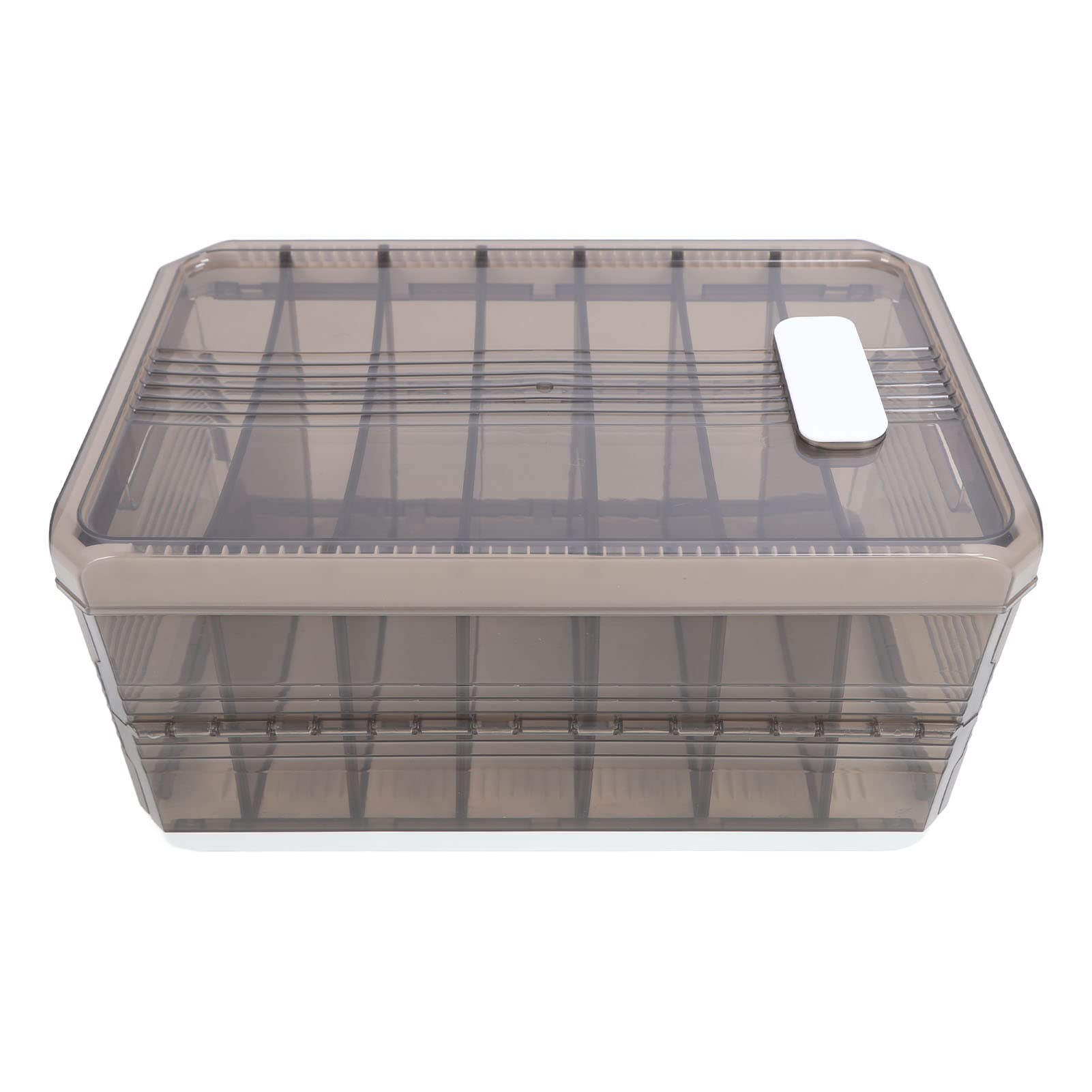 Caja de almacenamiento plegable con compartimentos para ropa, organizador de armario con diseño de riel deslizante, organizador apilable para pantalones, calcetines y camisetas, (con Tapa 7 Rejillas)