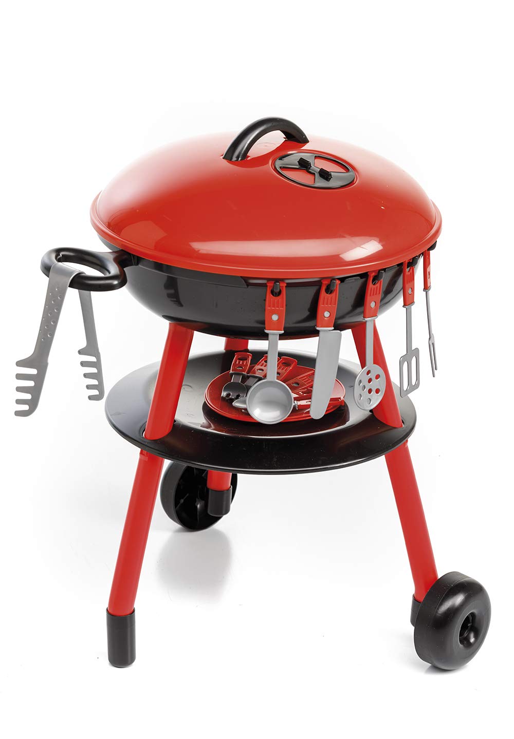 Red Barbecue Play Set with Over 25 Accessories for Kids 3 Years and up, Pretend Play, UHK1998