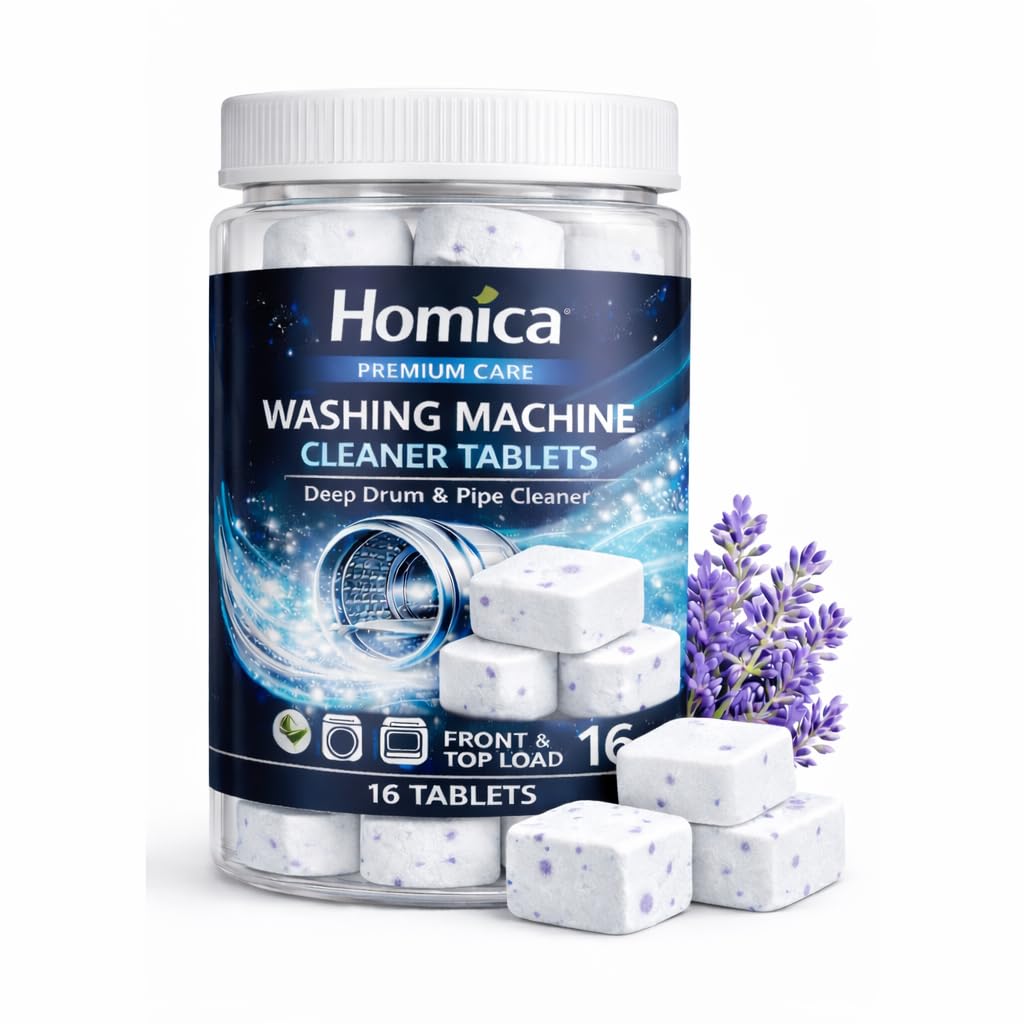 Washing Machine Cleaner Tablets (16 Tablets) | Drum & Pipe Deep Cleaner | Lavender Scent | Removes Odour, Limescale & Residue | For Front Load & Top Load Fully Automatic Washing Machines-picture-22