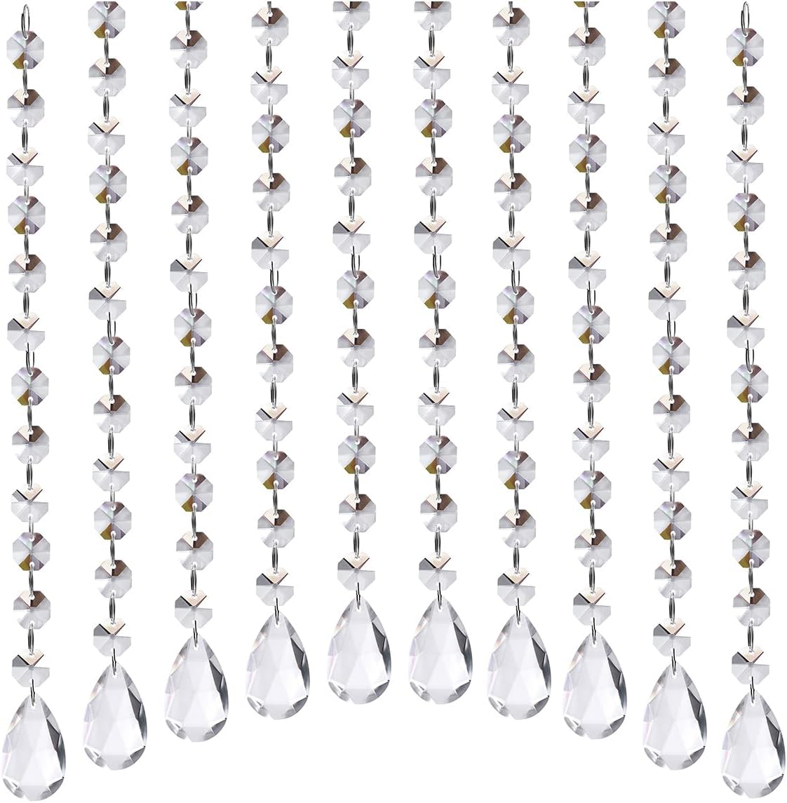 WAZHRMGHG 33FT Clear Acrylic Hanging Crystal Beads Strings
