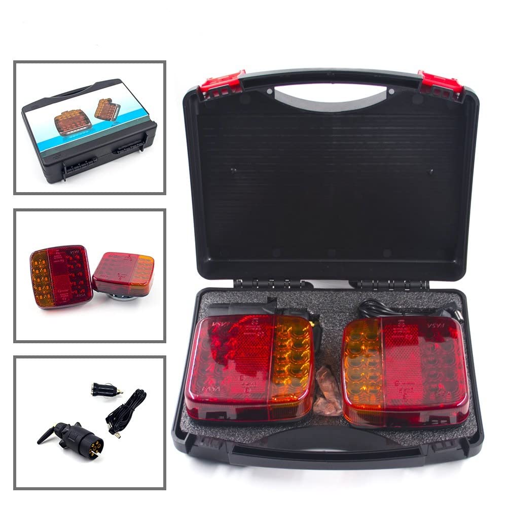 Luz Cola del Coche Luz Trasera LED Magnética Inalámbrica 12V Señal Advertencia Luz Freno para Caravanas Campistas Camiones Caravanas Piloto Trasero indicador Giro