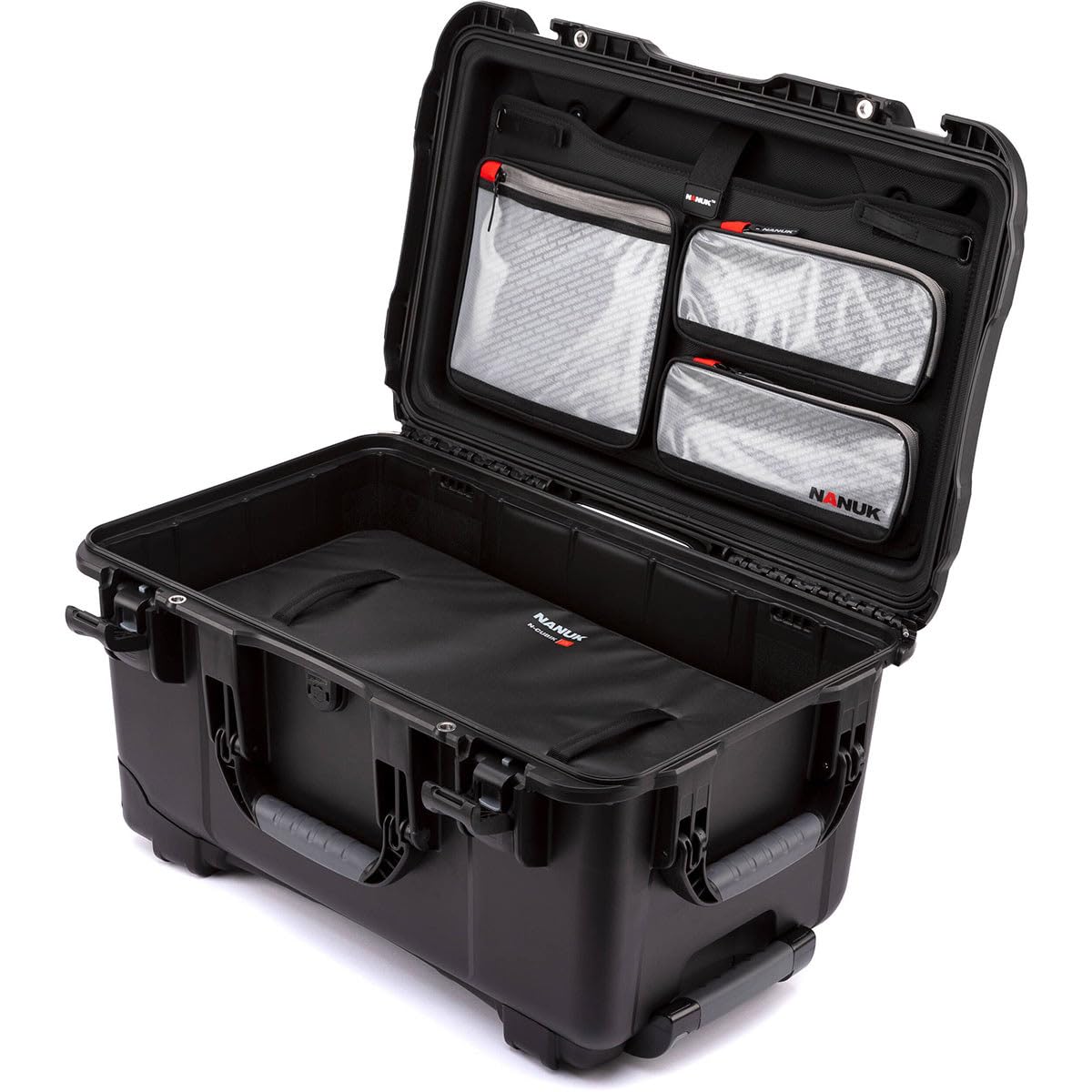 NANUK 938 Pro Photo with N-Cubik - Custodia rigida impermeabile da viaggio con inserto N-Cubik da 17L e ruote, 60,5 x 39,4 x 33,5 cm, antipolvere e resistente agli urti, ideale per carichi pesanti