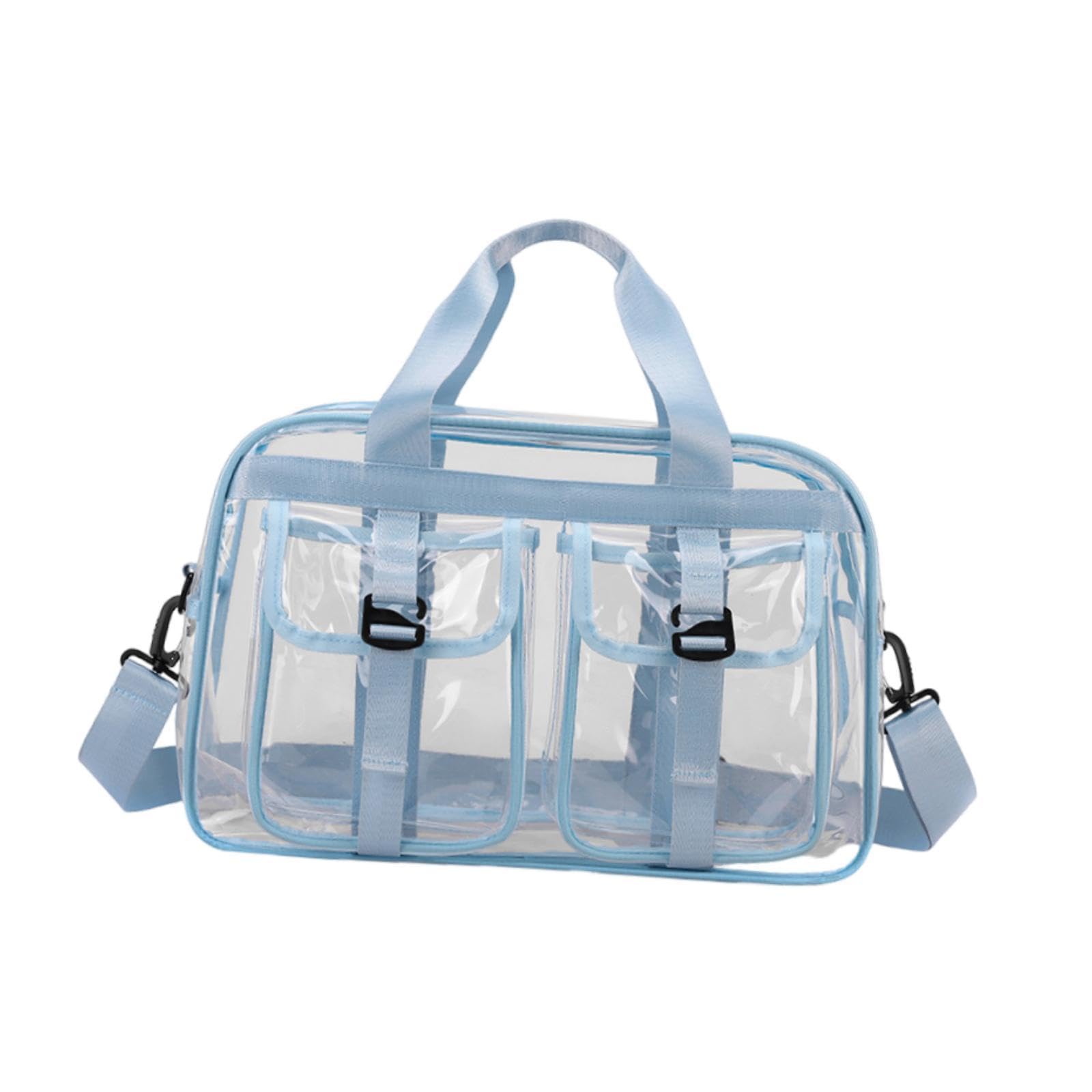 nivaa pvc clear tote bag pouch sports duffle bag for music festival outdoor sports blue