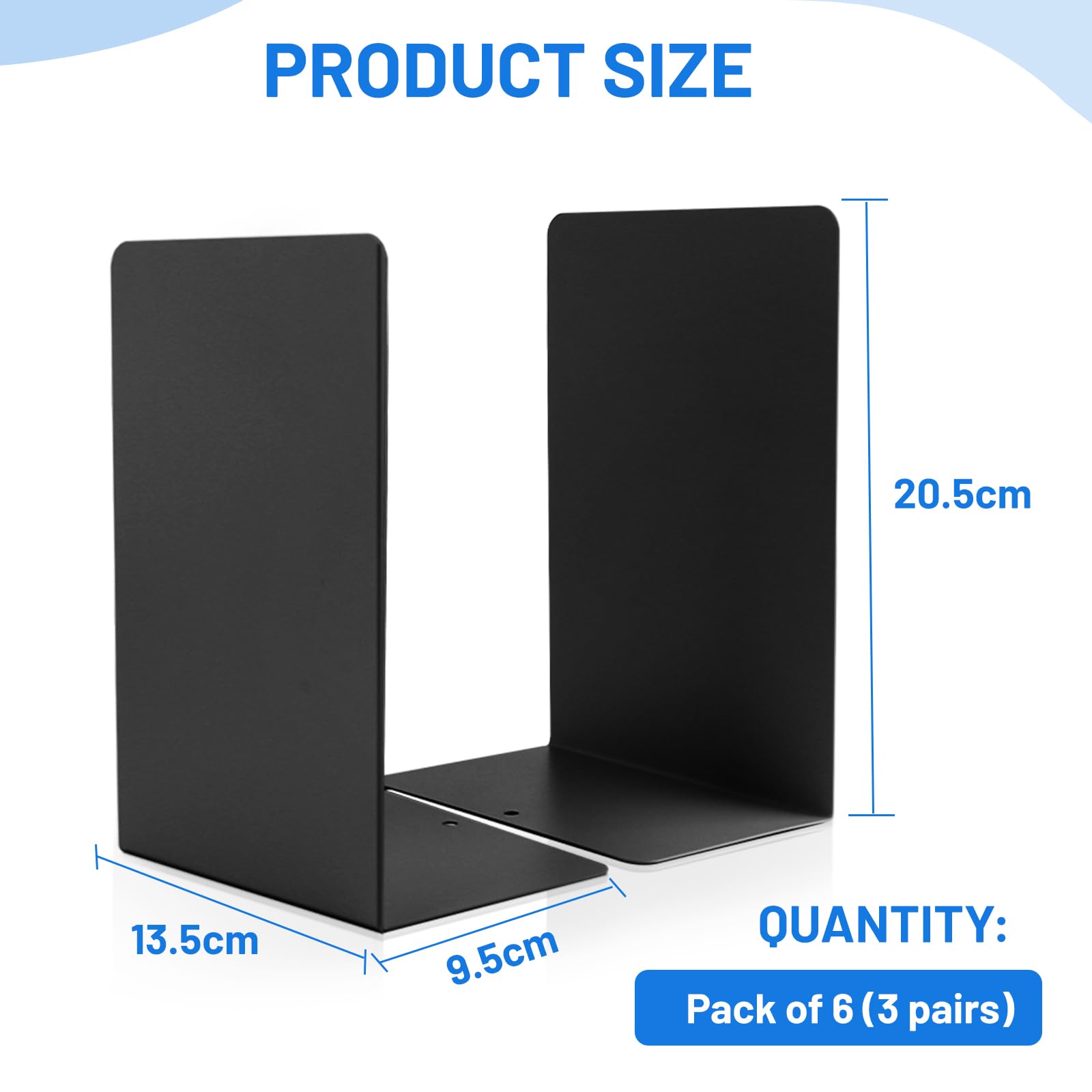 Fermalibri In Metallo Grigio - Set Da 6 Per Librerie E Mensole | Reggilibri Antiscivolo - Foto 8