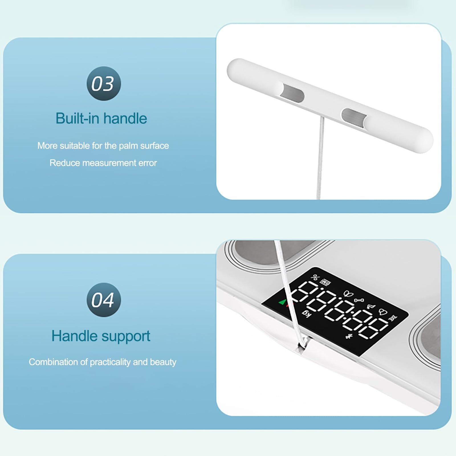 Bascula de Baño Electrónica, Bluetooth Inteligente con Aplicación, 45 Indicadores de Salud, Báscula Inteligente de Alta Medición Precisa, báscula Inteligente(White)