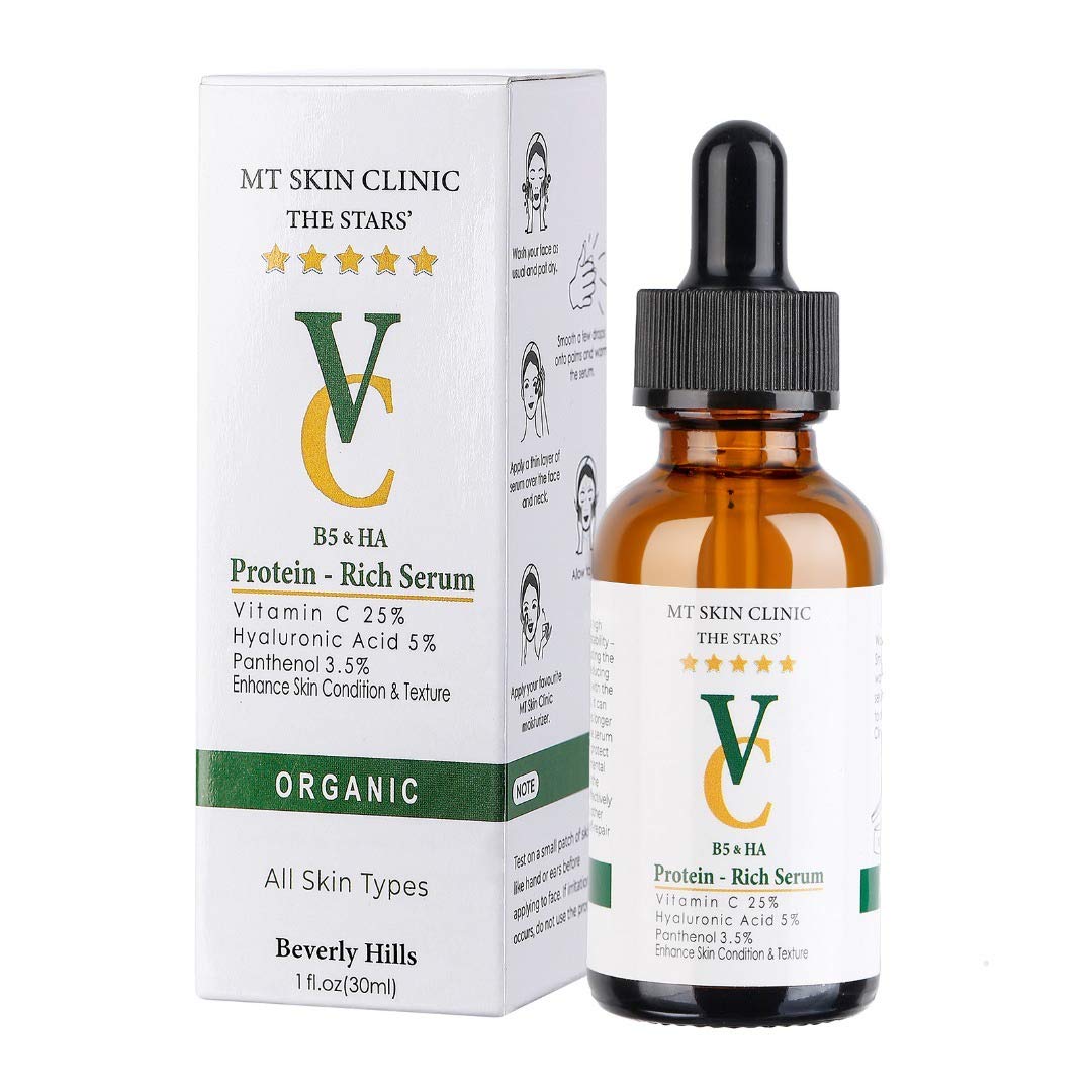 Pro Advanced Hyaluronic Acid Serum for Face, Glow+ Antioxidant Protein-Rich Face Lift Serum with Vitamin C, Niacinamide and B5 for Dry Skin Hydrating and Anti-Aging, 1oz