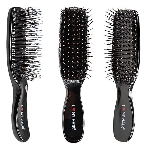 Frizo Pro - I Love My Hair Brush - Cepillo para todo tipo de cabello, cepillo desenredante para cabello húmedo o seco, cepillos de cerdas de calidad