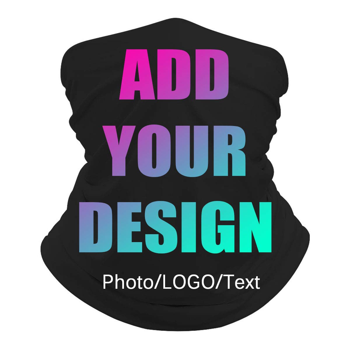 Custom Face Mask Reusable Personalized Customized Neck Gaiter, Breathable Bandana Face Mouth Cover for Women Men