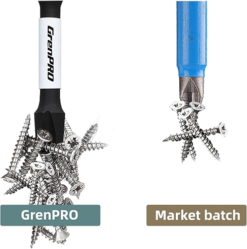 Miniatura 4 de Brocas de atornillado PH2-1IN+2IN+3.5IN+6IN 4pcs Magnetic Phillips #2 Brocas de inserción S2 acero antideslizante largo destornillador Brocas de