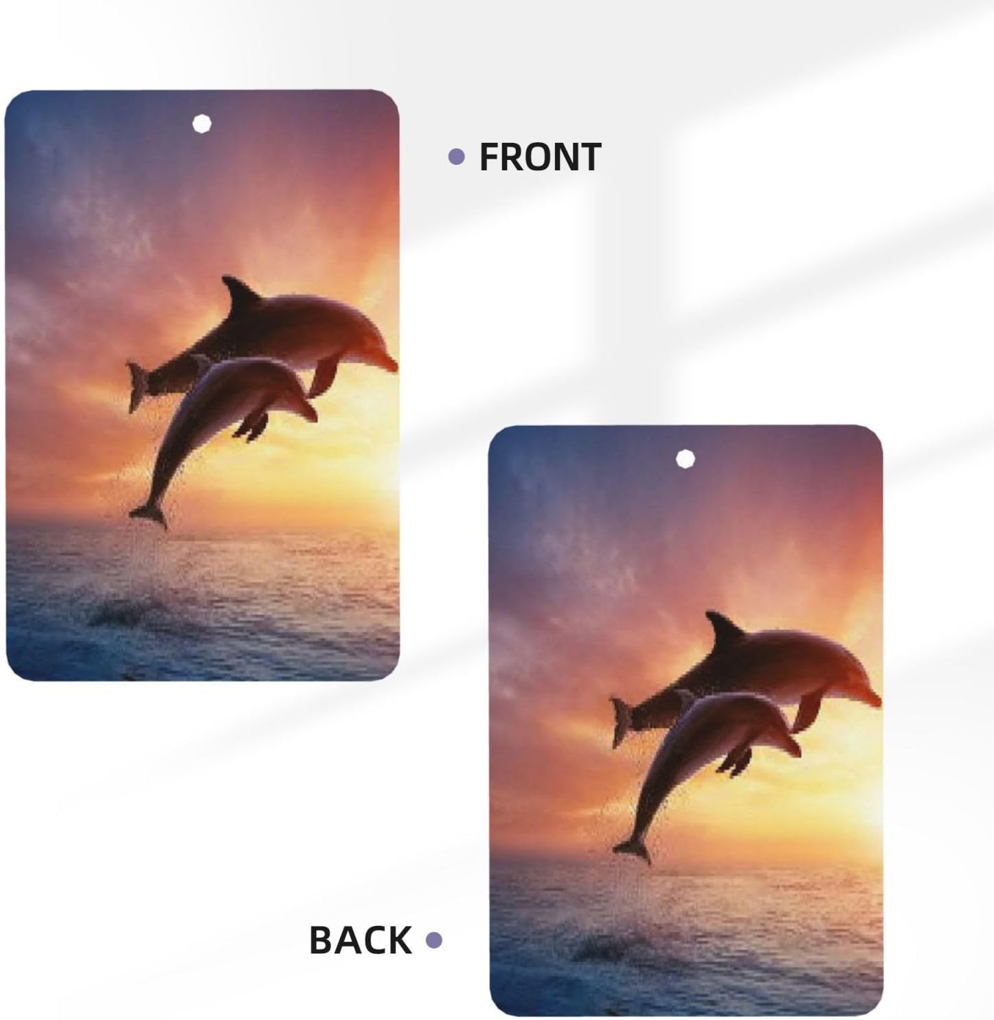 Car Air Freshener 24 PCS Dolphins at Sunset Hanging Car Air Fresheners Auto Interior Decor Card Freshener Strong Scented Card Lavender Cars Scents for Office Bedroom Close Drawer Rectangle
