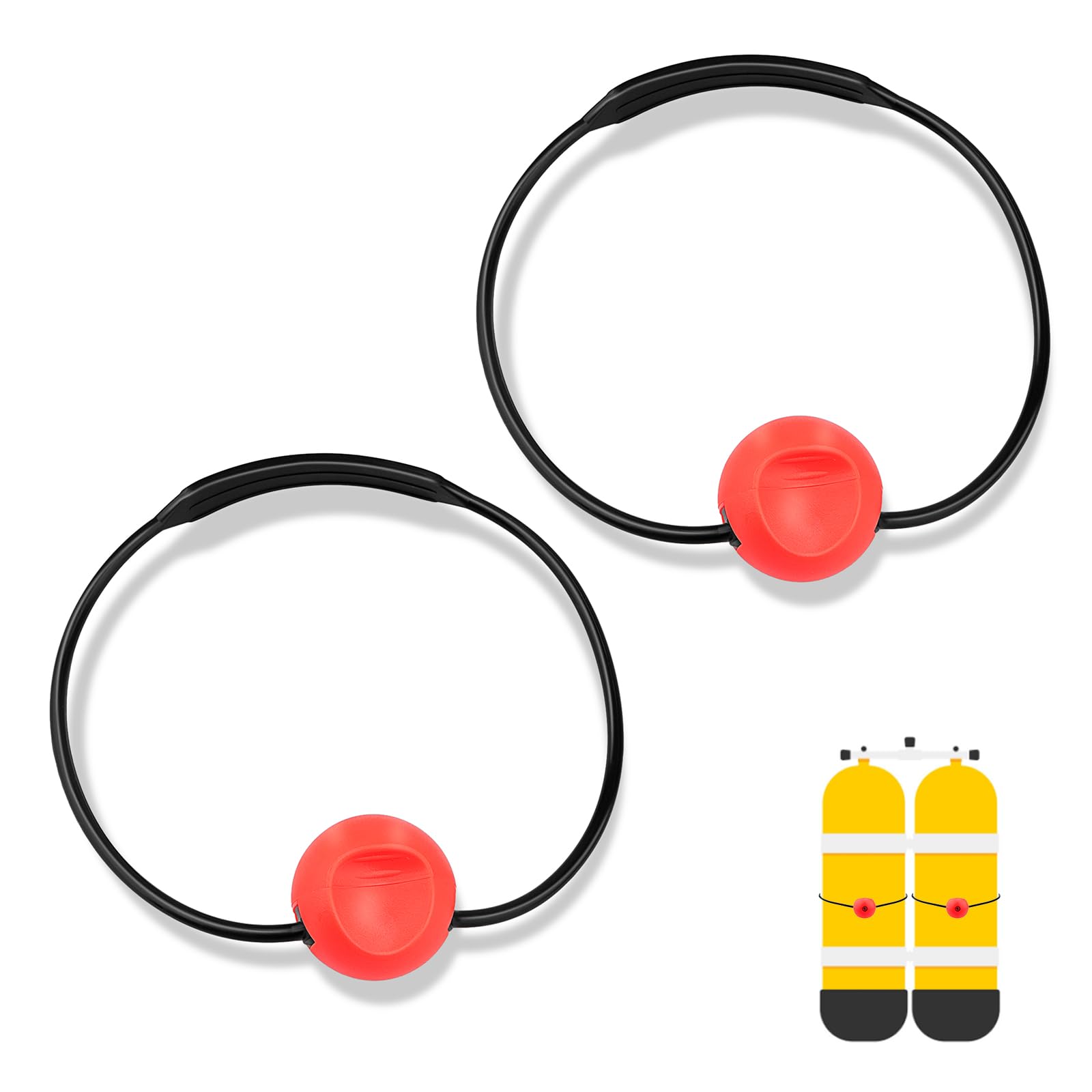 2 Pieces Scuba Diving Tank Banger, Dive Cylinder Knocker Ball Noise Maker, Underwater Safety Signal Device for Diver Communication