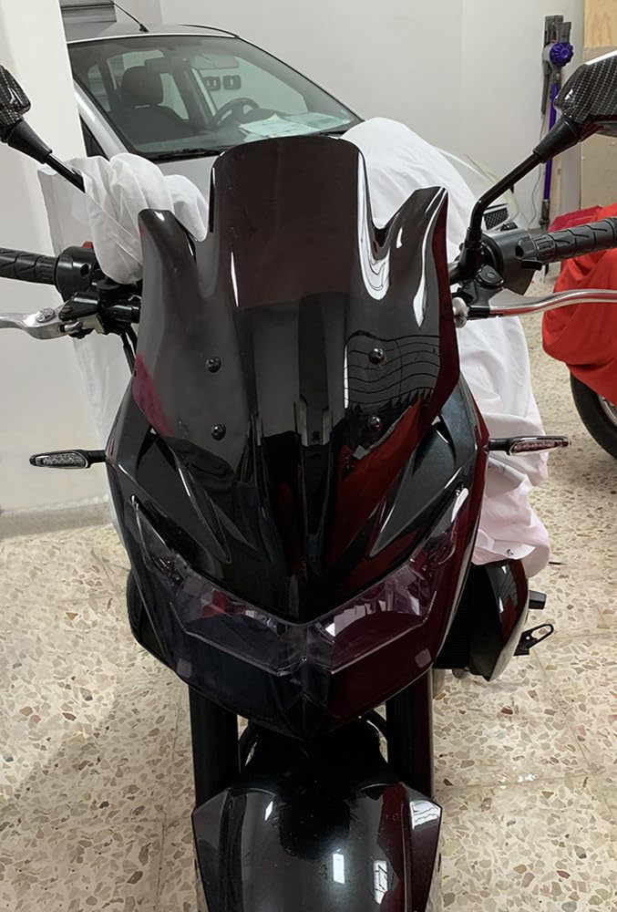 Parabrezza/ Cupolino Nero Doppia Bolla In Policarbonato Per Kawasaki Z750 2007-2013 – Ricambio Compatibile