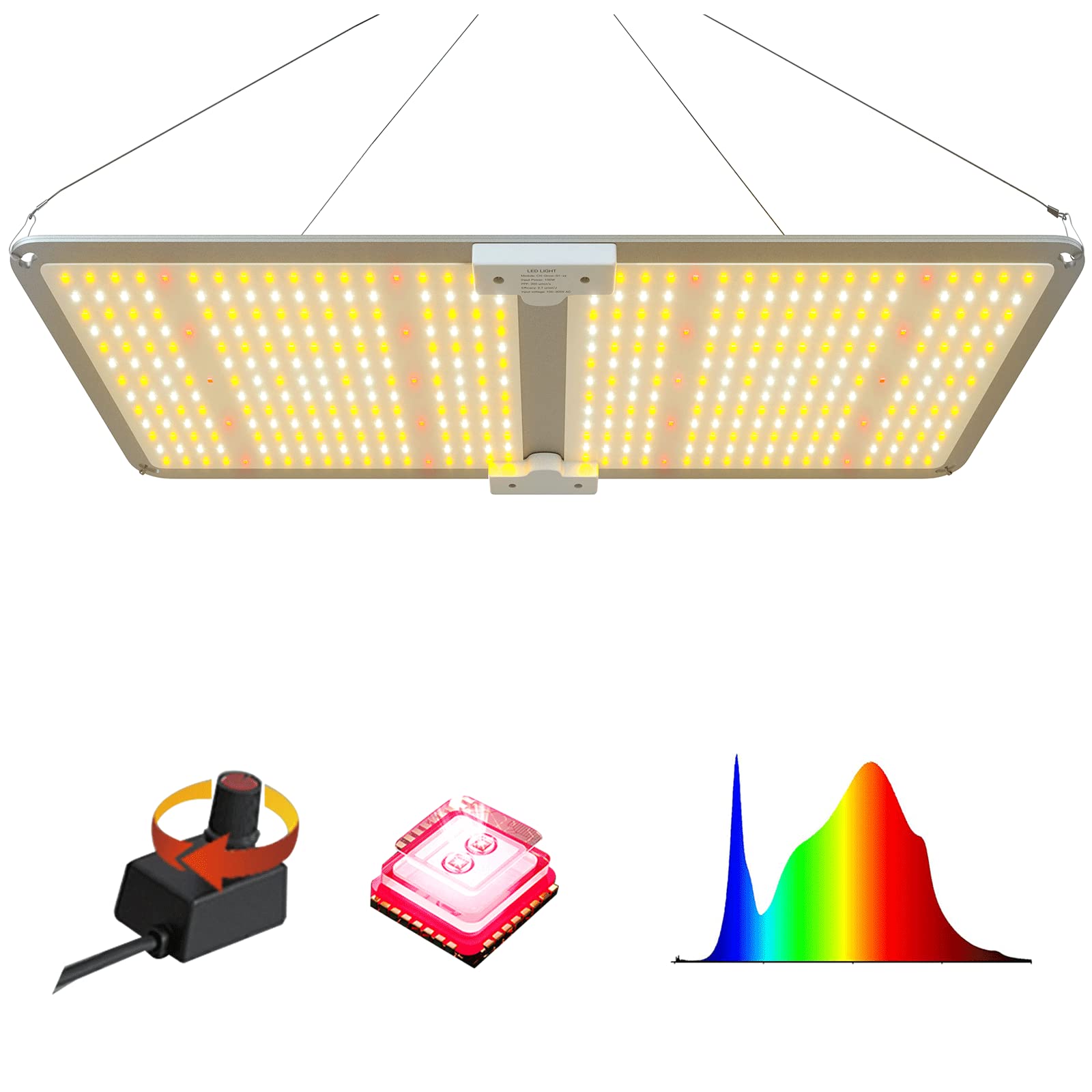 Amazon.co.jp: LED グロウライト 2000W 2x4フィート 調光機能付き植物 