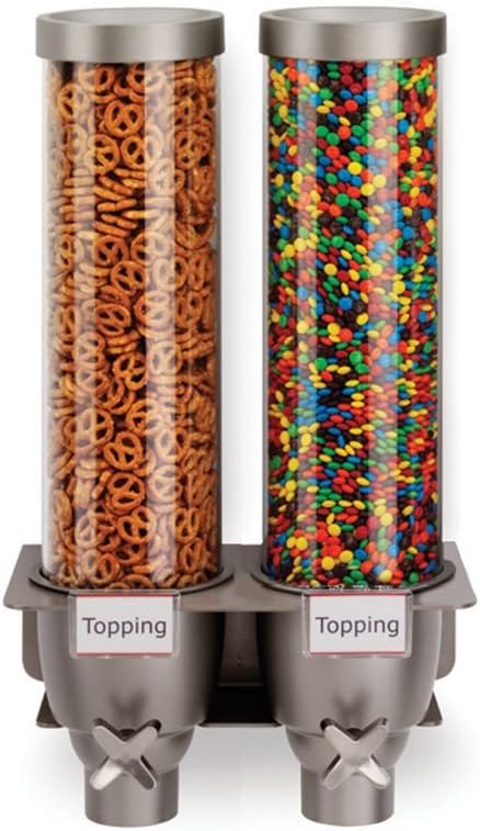 Rosseto EZ524 2-Container Ice Cream Topping Candy Wall Mount Dispenser, 1.3-Gallon