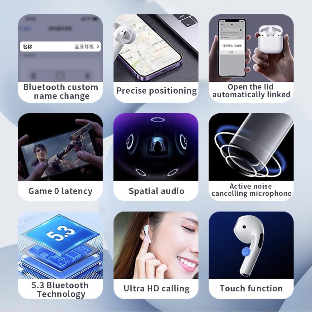 Wireless Earbuds,Air Buds Pods Bluetooth 5.3 Ear Buds Air
