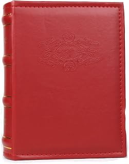 Ruilogod Household Retangular Shaped Flower Print Vintage Postcard Holder Photo Album Red (id: 27c b19 a0e a23 762