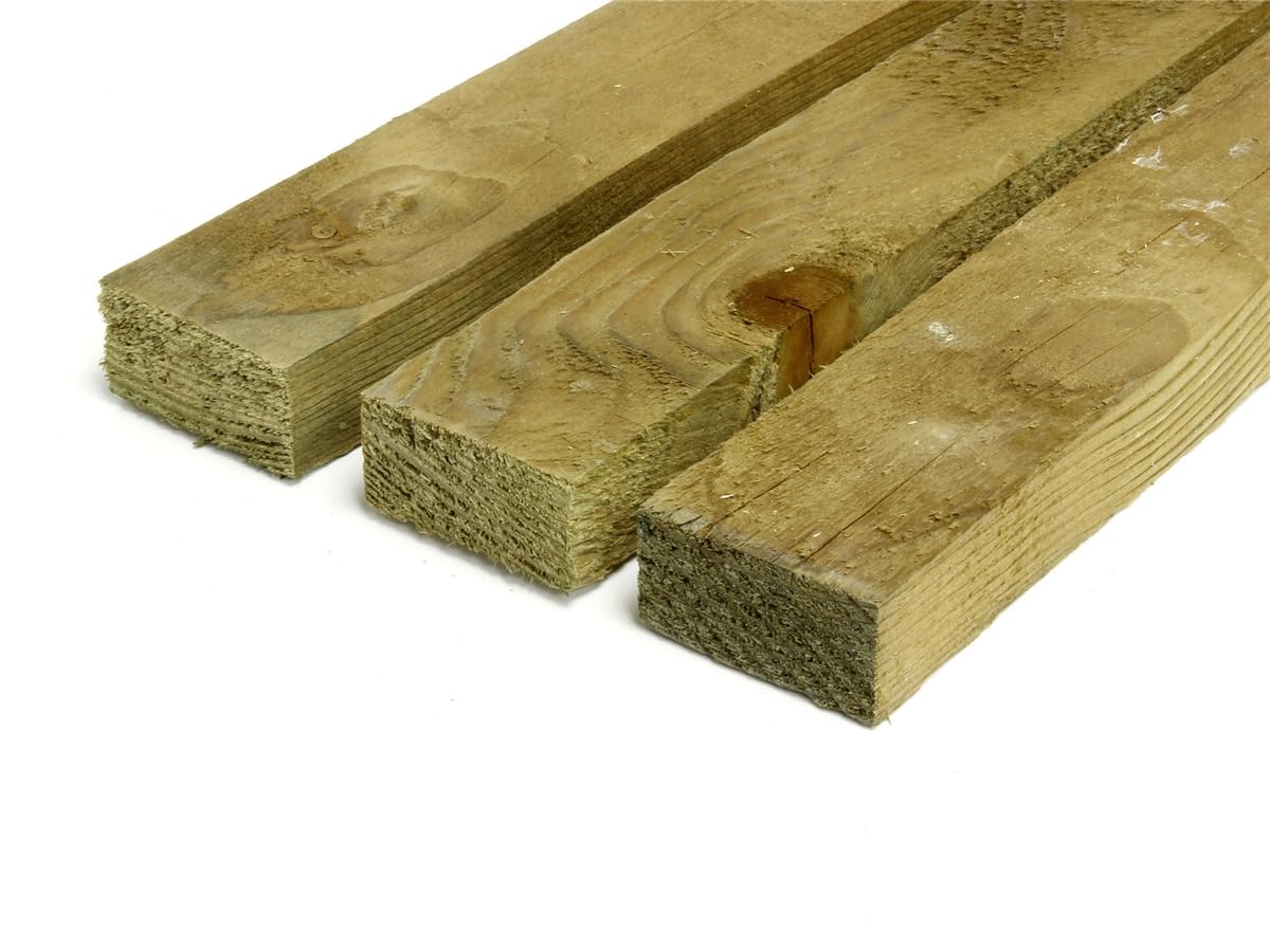eDecks Rough Sawn Timber - Pressure-Treated Kiln Dried Softwood - (L) 3000mm x (W) 50mm x (T) 25mm - For Home DIY, Garden Projects, Wall Cladding, Joinery - Pack of 30