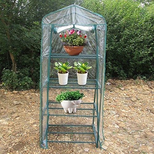 4-Tier Mini Walk-In Warm Greenhouse Indoor Outdoor Portable Er Plants Garden House, 27" Long X 19" Wide X 63" High #TOP7