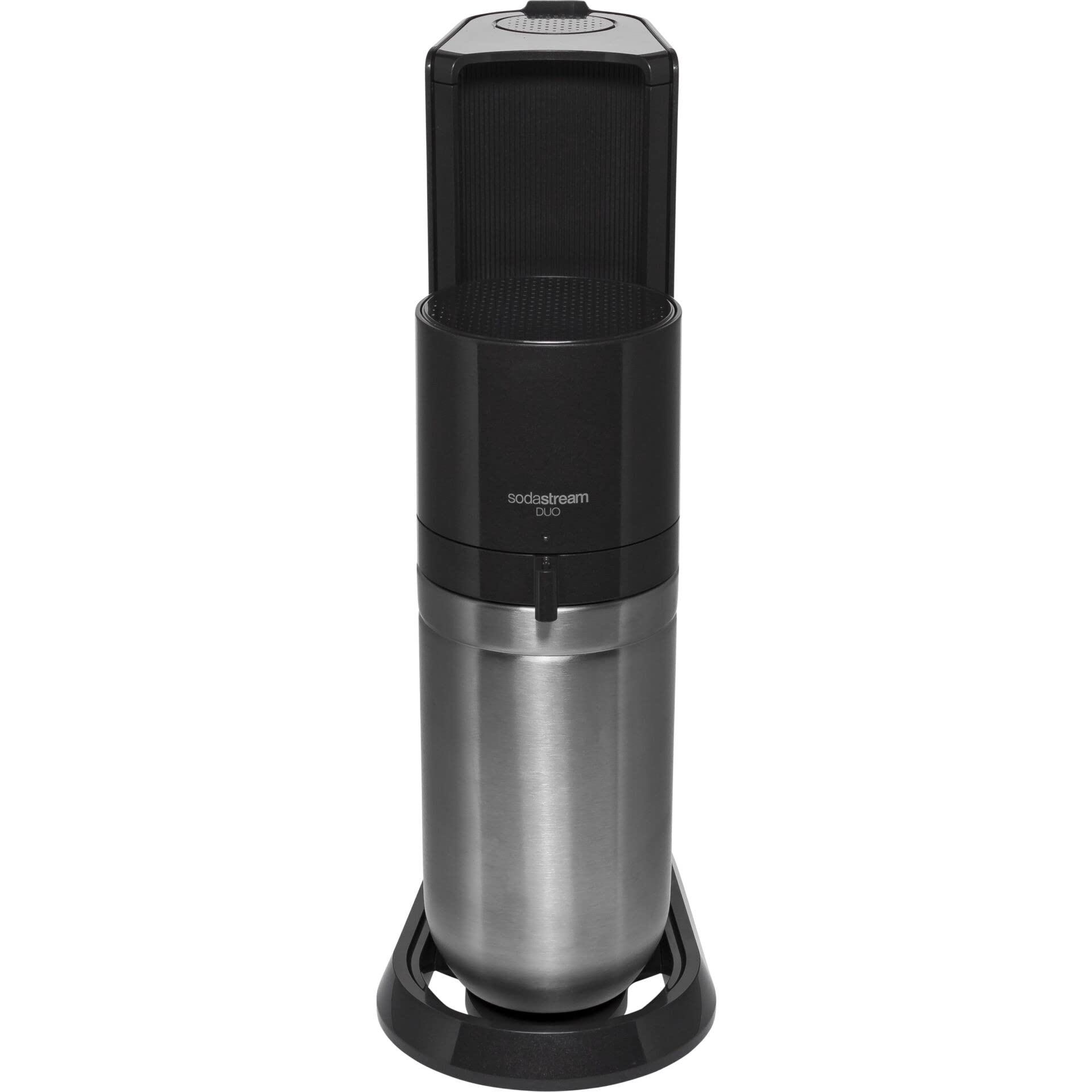SodaStream Máquina de burbujas Duo con botella de agua de plástico reutilizable sin BPA de 1 litro, jarra de cristal para carbonizar y botella de gas CO2 de 60 litros con conexión rápida, color blanco