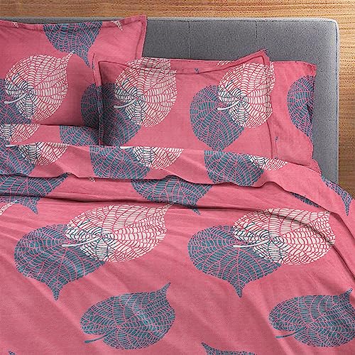 Image of HOMEKART 3D Printed 144 Tc Microfiber Double Bedsheet with 2 King Size Pillow Covers Breathable | Wrinklfree | Summer | Topsheet (Pink Cricle Print, 90 x 90 Inches)