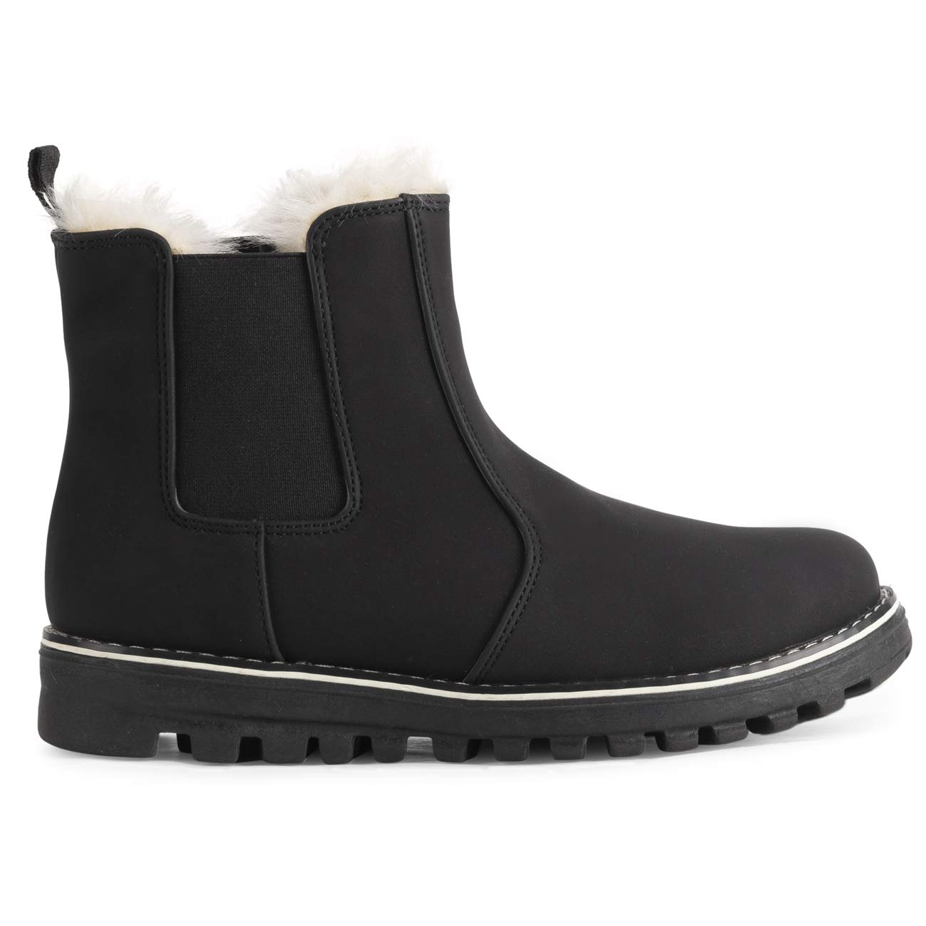 Polar Stivale Chelsea da donna in memory foam, in nabuk, impermeabile, in gomma, con suola cucita e foderata in pelliccia sintetica