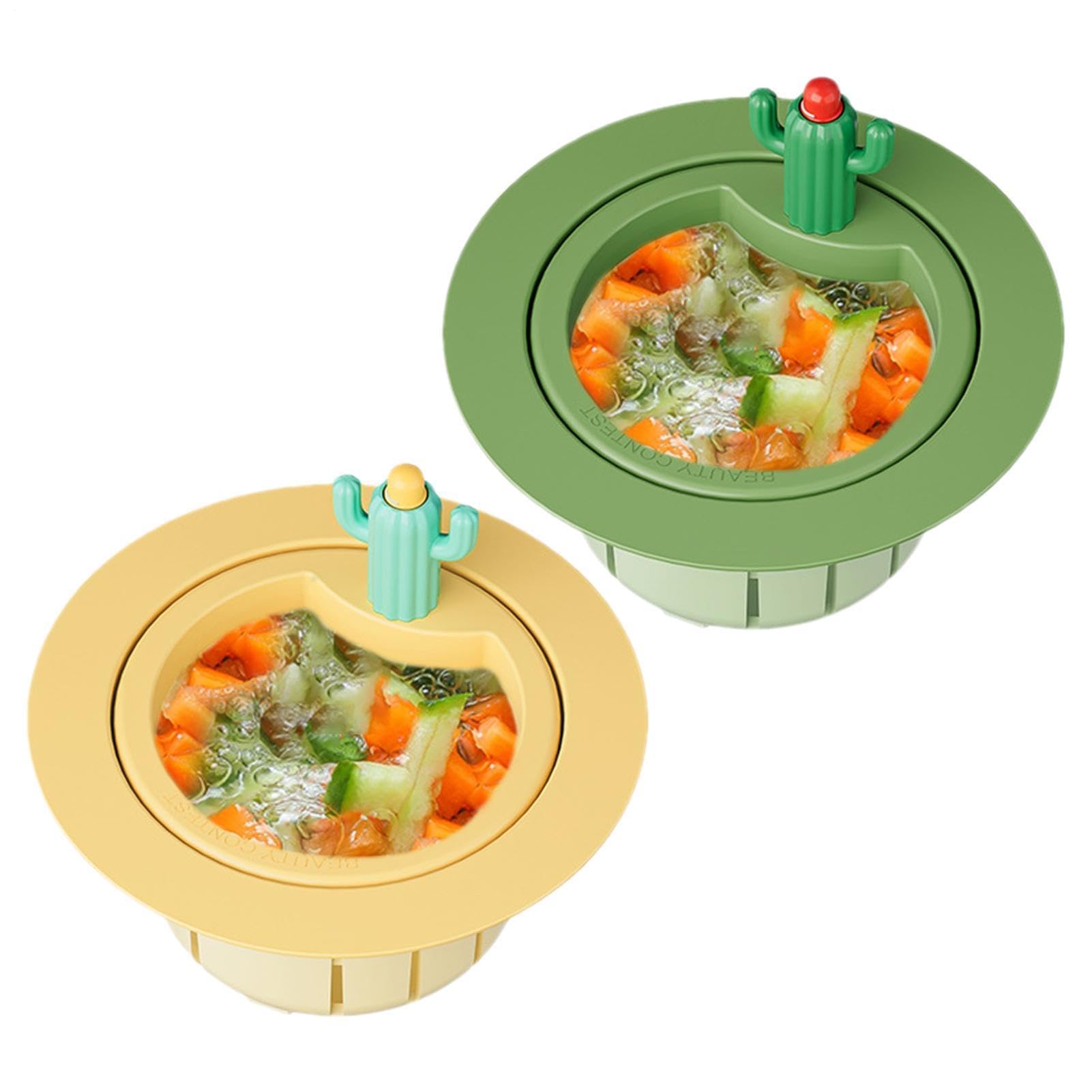 Kitchen Sink Drain Strainer 2pcs Cactus Kitchen Sink Drain Strainer Cute Cactus KitchenSink Filter with Gasket Fast Drainage and Anti-Clogging Press Automatic Draining Basket