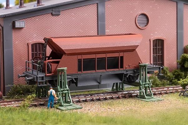 Faller 120323-2 Spindelhebeböcke mit aufgebocktem Waggon - Spurweite H0 - 1