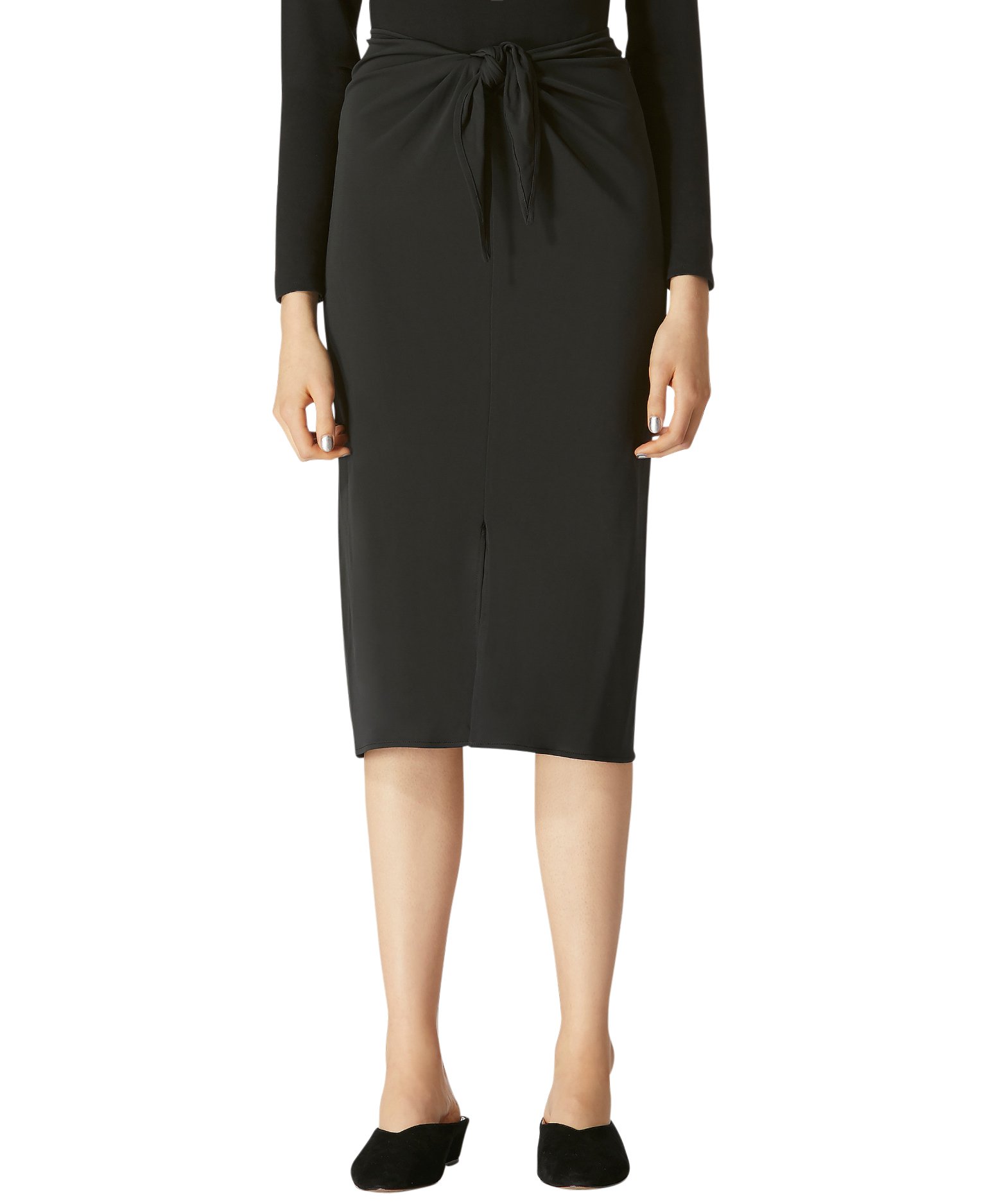 Avec Les Filles by Joyce Azria Front Sarong Skirt (Black) Size L