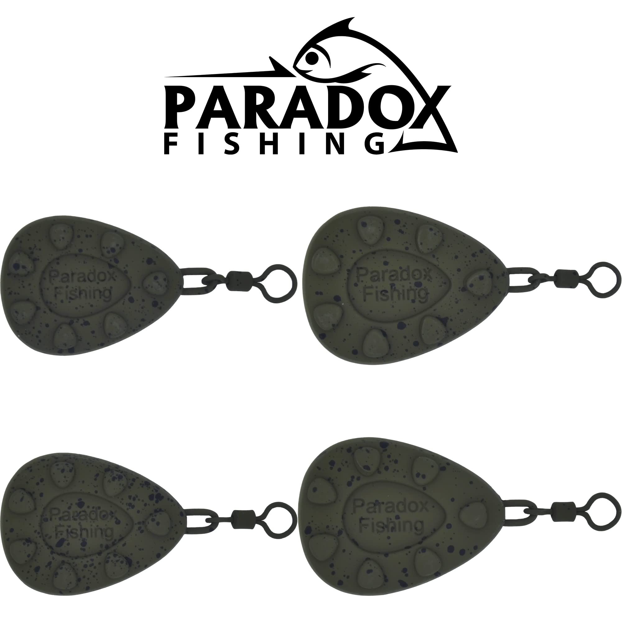 Paradox Fishing Set de 8 plombs pour carpes - 2X 56g/71g/85g/99g I Plombs pour carpes Plombs de Fond pour la pêche de la Carpe - Matériel de pêche Carpe