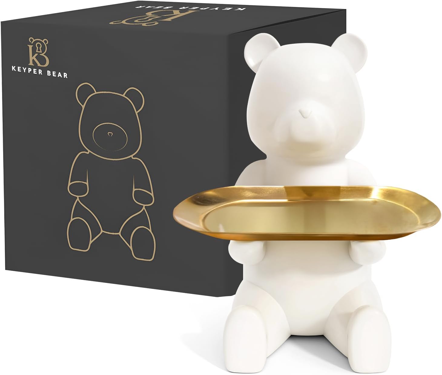 Key Bowl Key Dish, Decorative Tray, White Elephant Gifts, Bookshelf Decor, Coffee Table Decor, Sideboard Decor, House Warming Gifts, Closing Gifts for Home Buyers, Entryway Decor Ideas (Matte White)