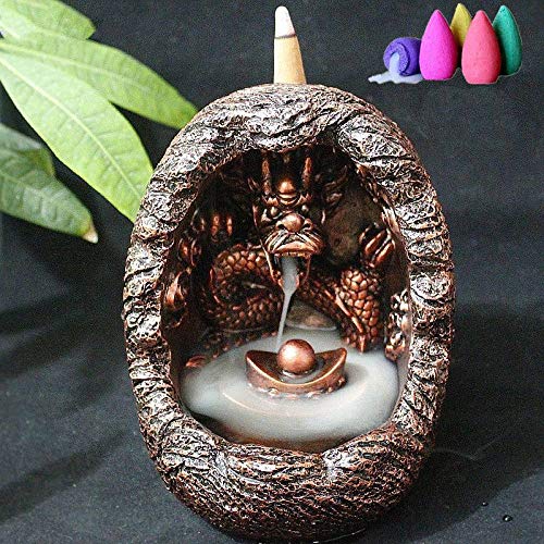 DAJIADS Rückfluss Räuchergefäß,Rückströmung Brunnen Wasserfall Keramik Räucherstäbchenhalter Rücklauf Räuchergefäß Figurine Räucherstäbchen Kegel Inhaber Home Decor Geschenk Dekoration Statue Or Cover