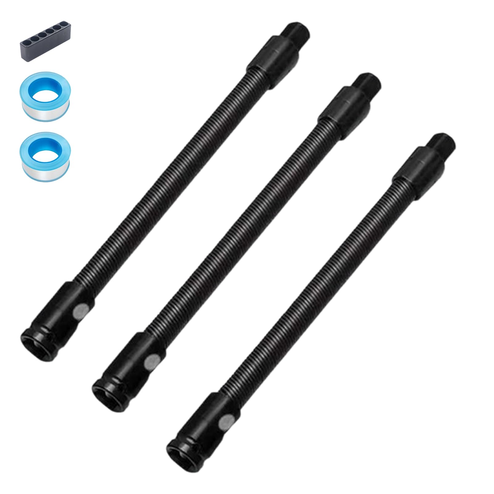 Dawhare Light Flexible Shaft Extension Extender Torque Socket, Bendable Socket Extender, Articulating Socket Wrench Extension, Flexible Spring Steel, For 1/2", For Narrow Space Repair (3Pcs(A))