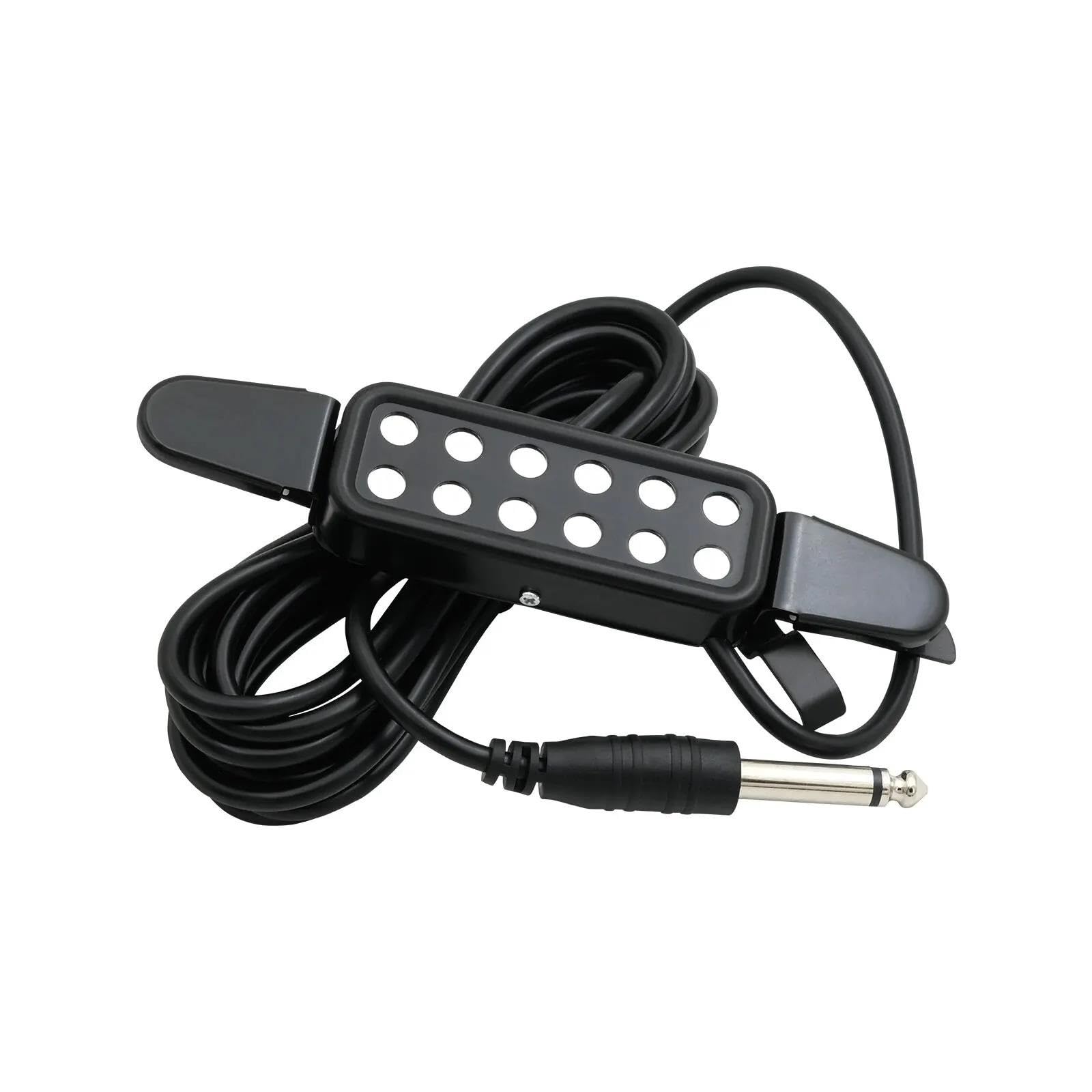 Pickup per buca acustica a 12 fori sensore magnetico con cavo audio da 6.35 mm da 3 m accessori e ricambi per chitarra Pickup Chitarra Acustica(P-012 Black)