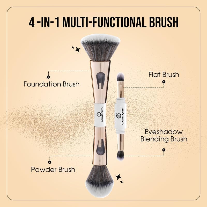 Colors Queen 4 in1 Makeup Brush with Fix Quickly Makeup Setting Spray | Multifunctional Brush with Soft Bristles | Light Weight Makeup Fixer Enriched with Vitamin E and Aloe Vera - Image 2 thumbnail