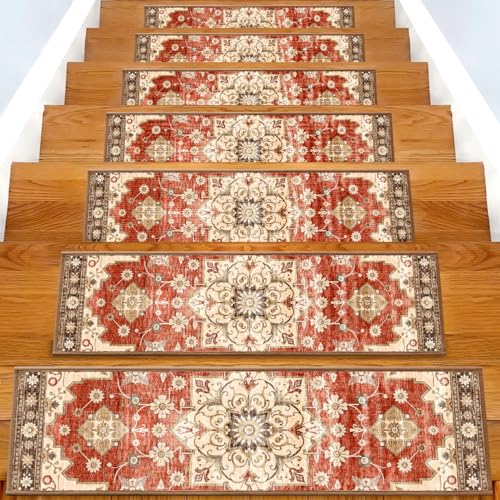 Non-Slip Carpet Stair Treads 15PCS, 8"x30" Peel & Stick