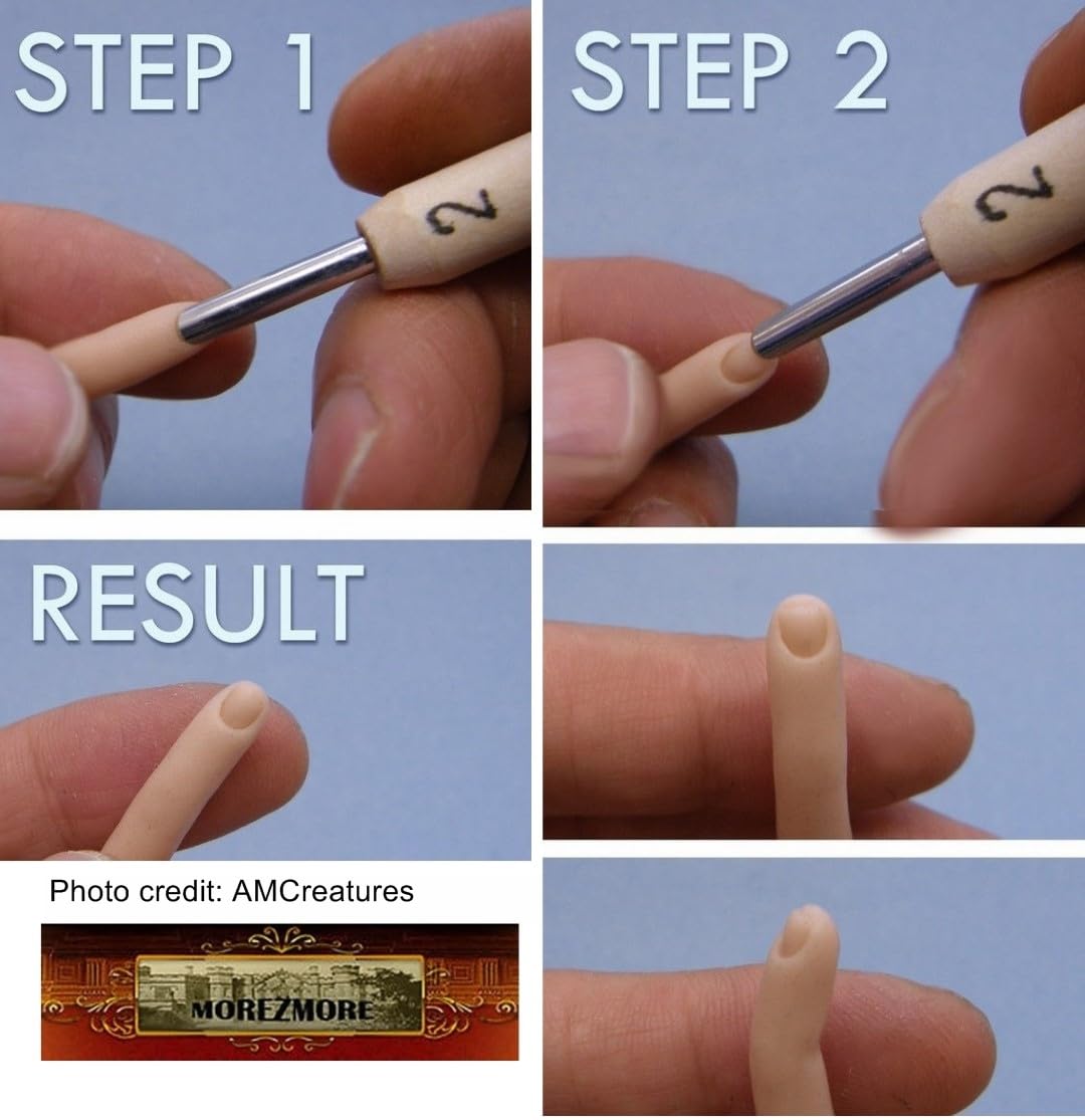 M00017 MOREZMORE Fingernail Tool Miniature Clay Tool Makes 3mm Nail on OOAK Dolls AMC AMCreatures Model Sculpting Tool Micro Tool FSB