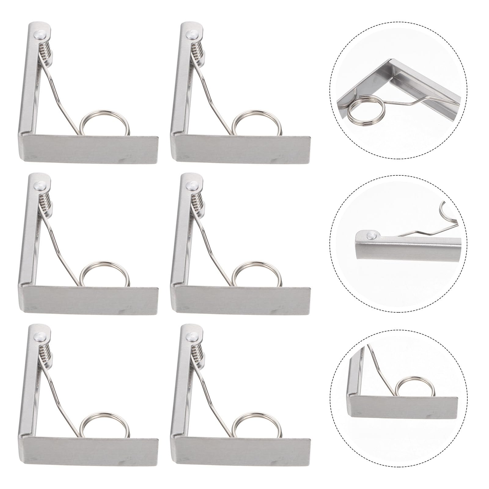 Set 6 Pezzi Fermatovaglia per Tavolo in Acciaio Inossidabile, Clip Portatovaglia Resistenti 5,5 Cm per Campeggio e Picnic