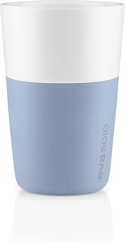 Miniatura 3 de Eva Solo 2 tazas de café latte  Vasos de porcelana de 12 onzas con agarre recubierto de silicona  Aptos para lavavajillas  Diseño danés,