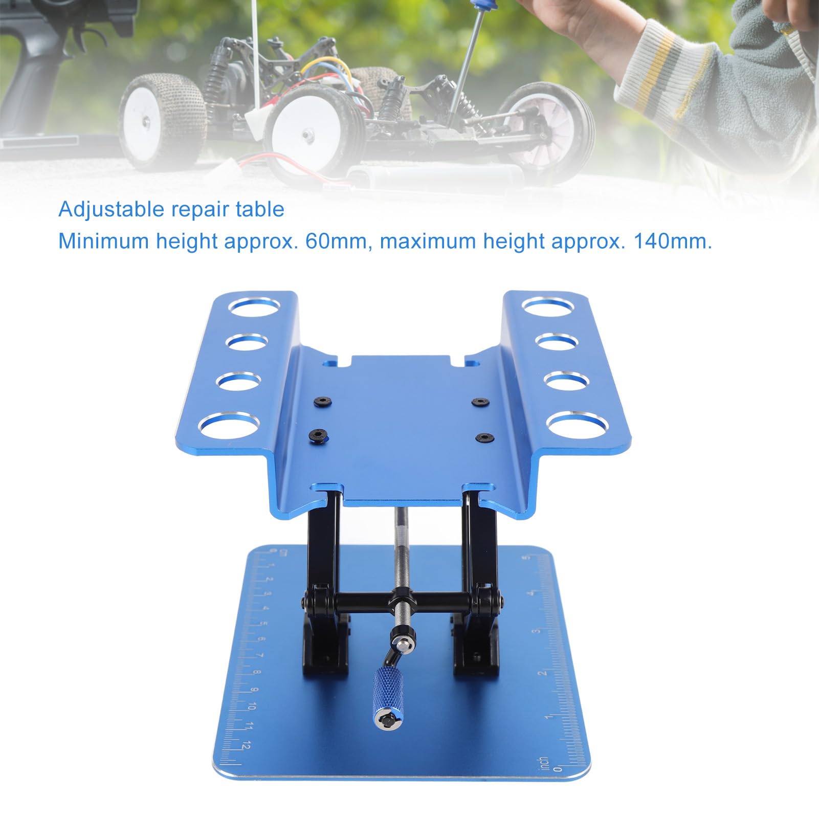 Kadimendium Soporte de Trabajo para Coche RC, Plataforma de Reparación Giratoria de Ajustable de Primera Calidad para Vehículos RC 1:8 y 1:10, Construcción de Metal Simulada (#2)