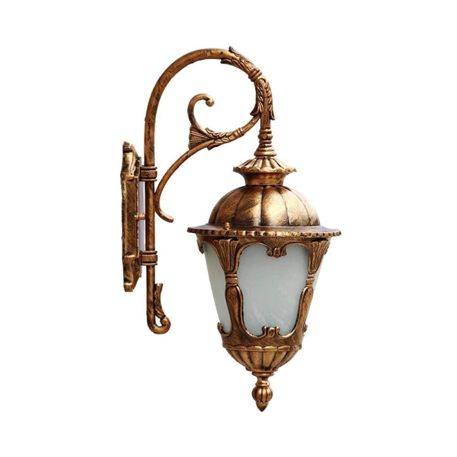 HPTHLY Wall Mounted Light E27 Retro Inudstrial Aluminum Wall Lantern, Wall Mounted Lighting Fixtures Decoration, European Vintage Brass Outdoor Rainproof Gla
